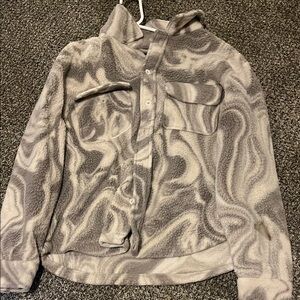 No Boundaries Gray and Cream Swirl Jacket